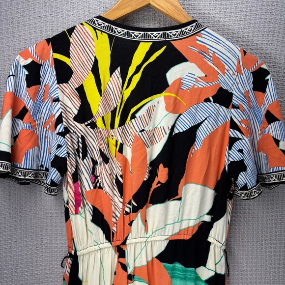 Flying Tomato Anthropologie Tropical Wrap Midi Dress Women Sz Small-Beach Floral - Picture 8 of 10